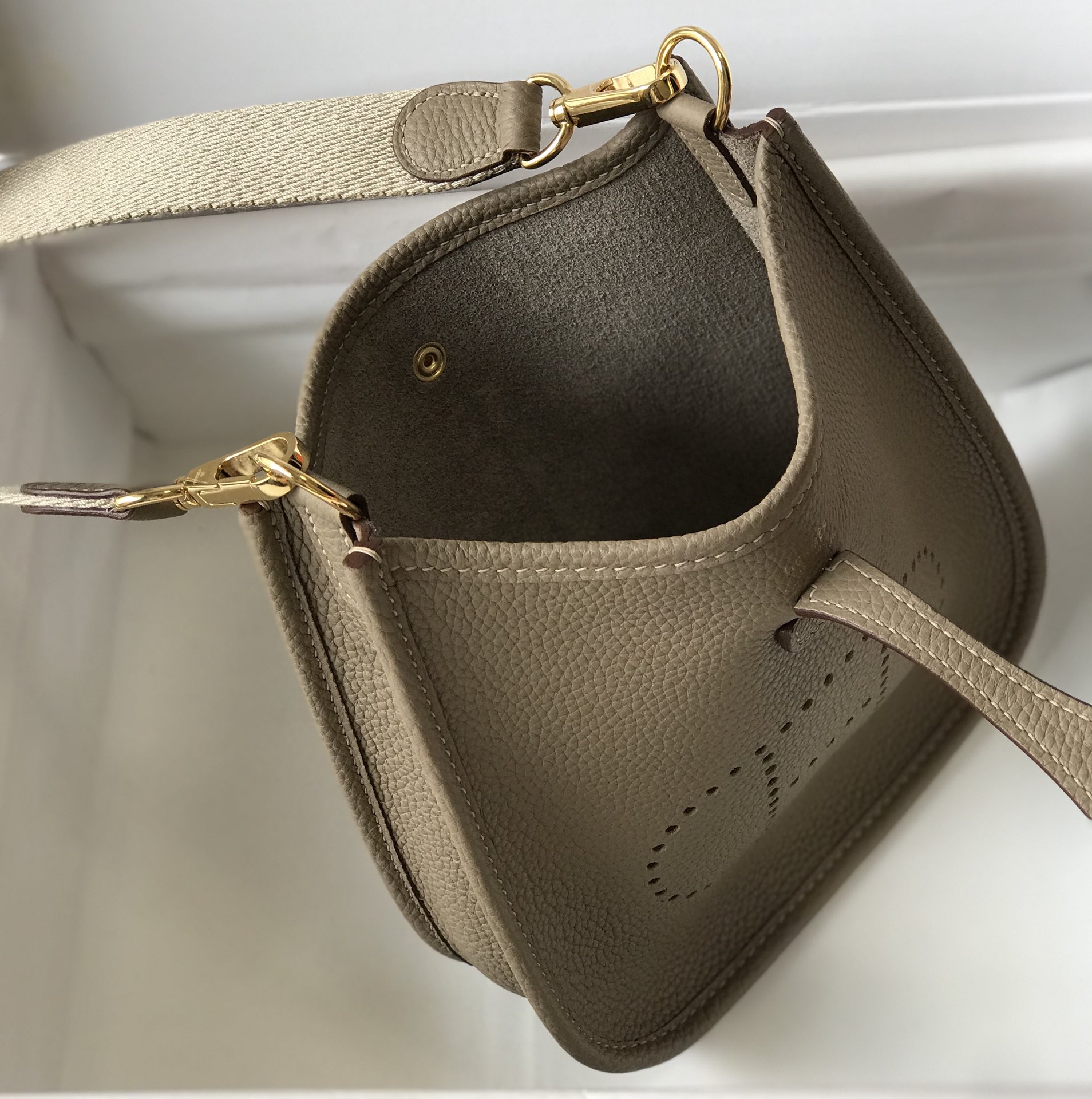 Hermes Evelyne 16 Amazone TPM Shoulder Bag In Trench Clemence Leather